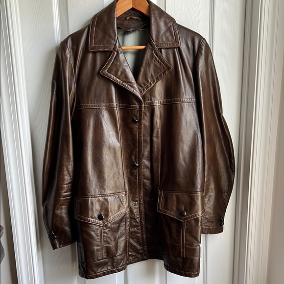 Brown Leather Jacket - Picture 1 of 3